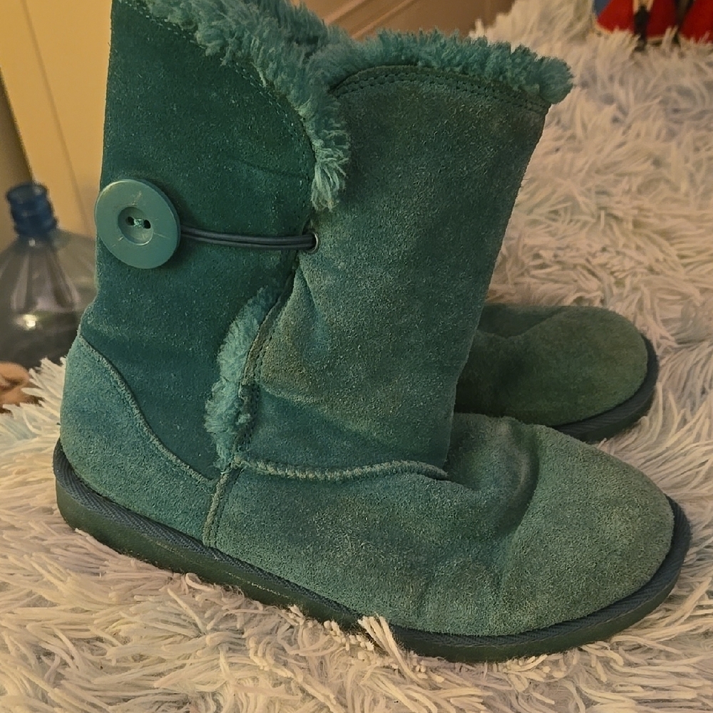 SO Green Winter Rain Boots with Furry Lining